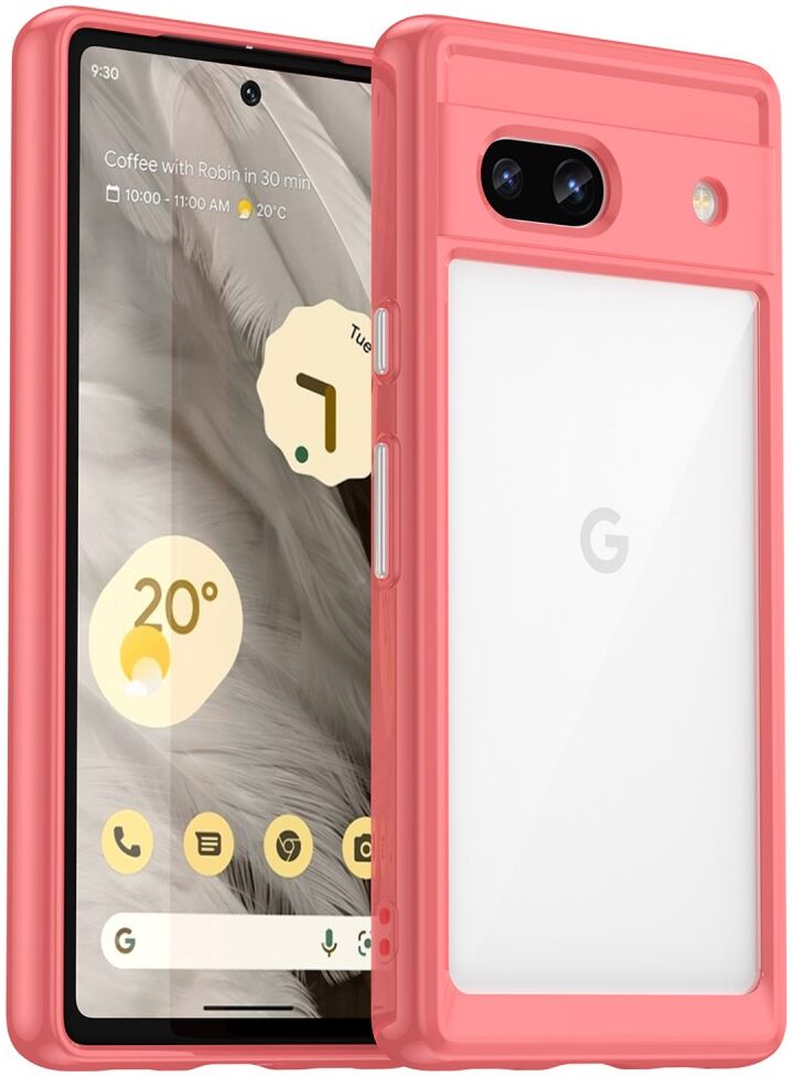 Google Pixel 7a Hoesje Acryl Back Cover Rood afbeelding 1