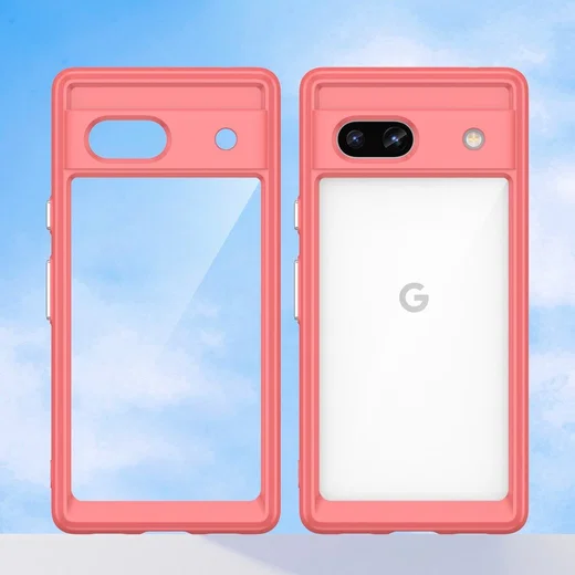 Google Pixel 7a Hoesje Acryl Back Cover Rood afbeelding 2