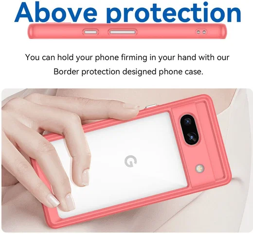 Google Pixel 7a Hoesje Acryl Back Cover Rood afbeelding 4