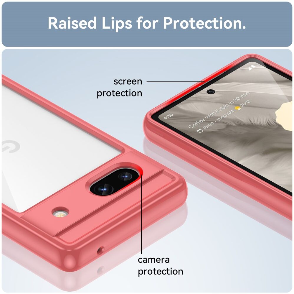 Google Pixel 7a Hoesje Acryl Back Cover Rood afbeelding 6