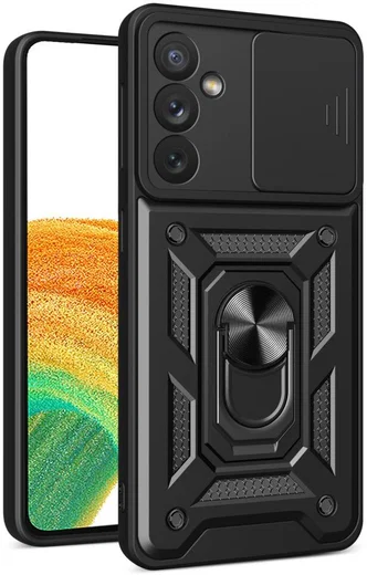 Samsung Galaxy A34 Hoesje met Camera Slider en Kickstand Ring Zwart afbeelding 1