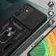 Samsung Galaxy A34 Hoesje met Camera Slider en Kickstand Ring Blauw afbeelding 4