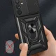 Samsung Galaxy A34 Hoesje met Camera Slider en Kickstand Ring Blauw afbeelding 5