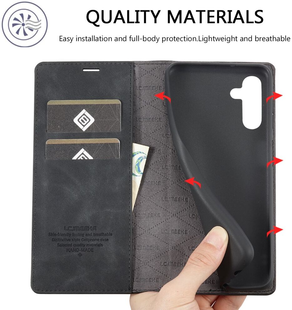 LC.IMEEKE Samsung Galaxy A34 Hoesje Wallet Book Case Zwart afbeelding 3