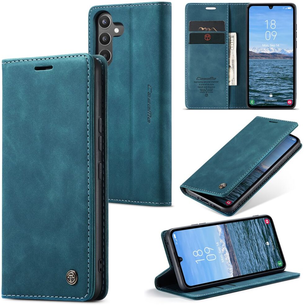 CaseMe 013 Samsung Galaxy A34 Hoesje Book Case met Pasjeshouder Blauw afbeelding 2