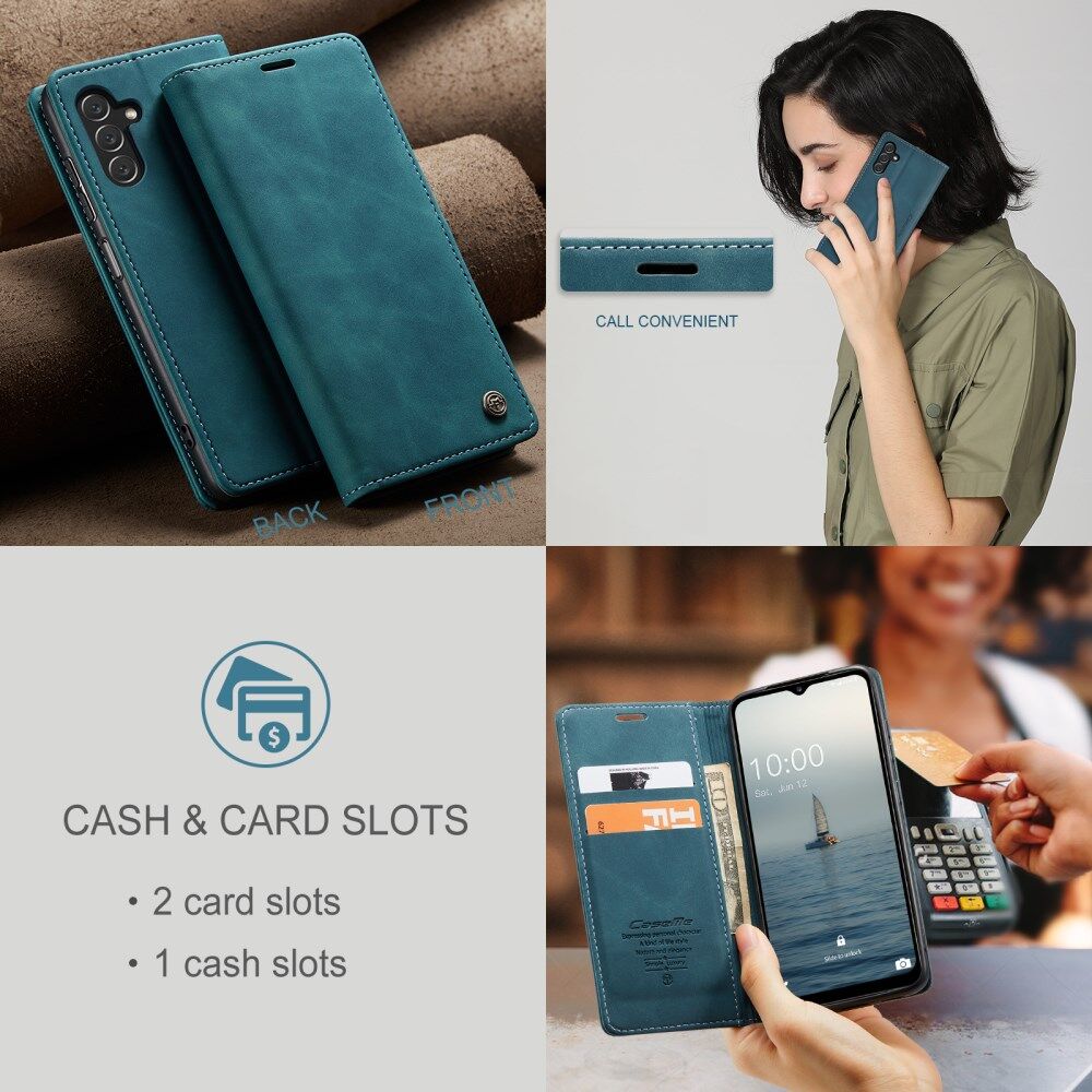 CaseMe 013 Samsung Galaxy A34 Hoesje Book Case met Pasjeshouder Blauw afbeelding 6