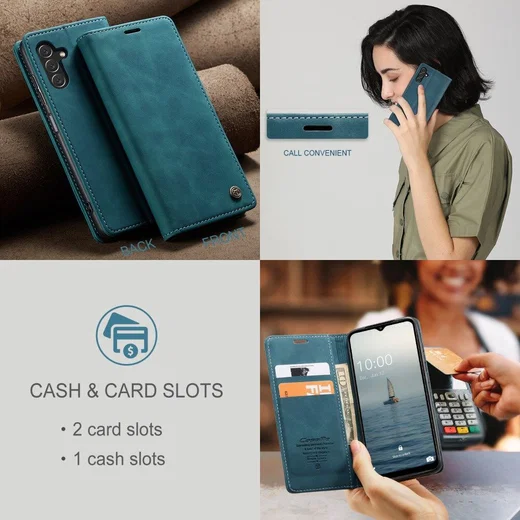 CaseMe 013 Samsung Galaxy A34 Hoesje Book Case met Pasjeshouder Blauw afbeelding 6