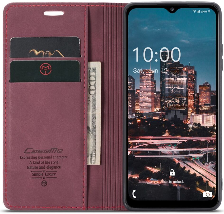 CaseMe 013 Samsung Galaxy A34 Hoesje Book Case met Pasjeshouder Rood afbeelding 1