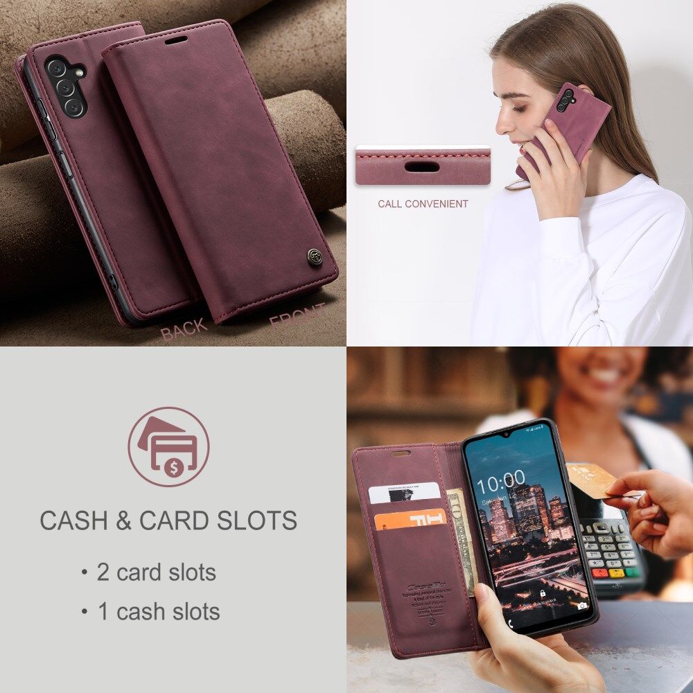 CaseMe 013 Samsung Galaxy A34 Hoesje Book Case met Pasjeshouder Rood afbeelding 6