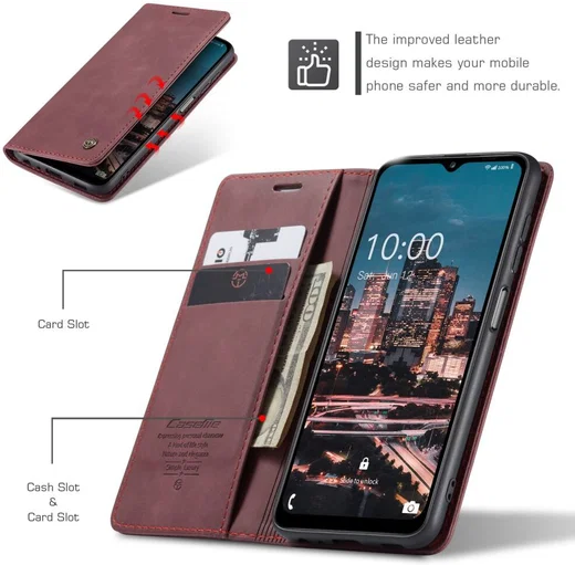 CaseMe 013 Samsung Galaxy A34 Hoesje Book Case met Pasjeshouder Rood afbeelding 7