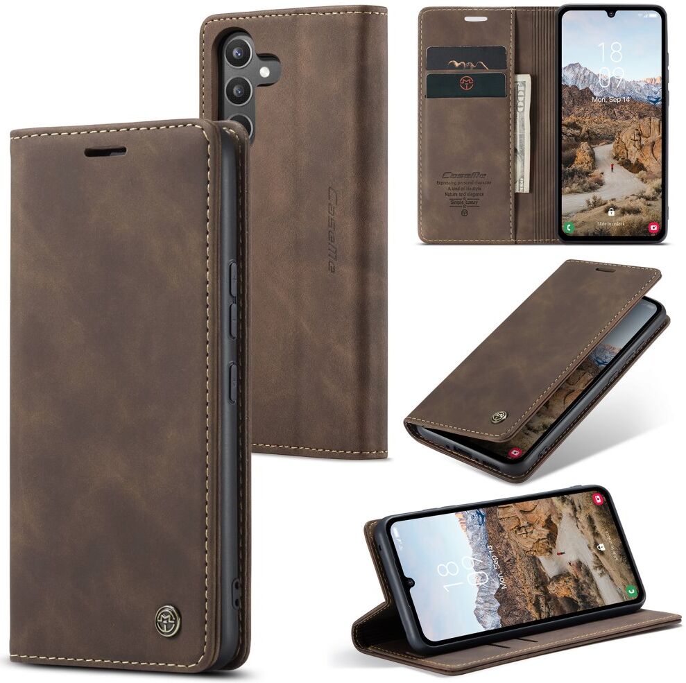 CaseMe 013 Samsung Galaxy A34 Hoesje Book Case met Pasjeshouder Coffee afbeelding 2