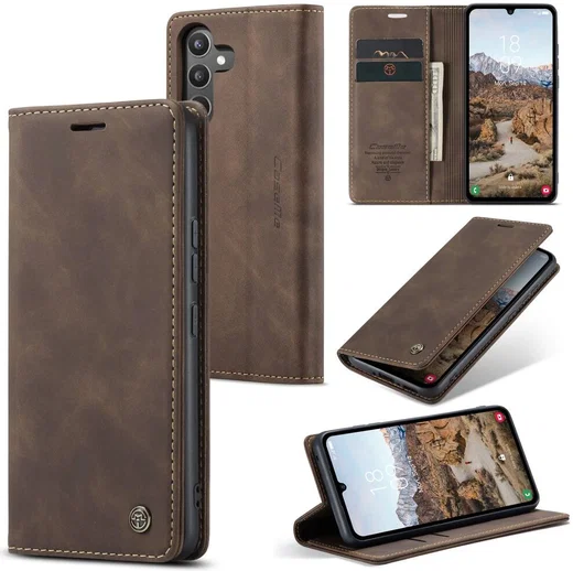 CaseMe 013 Samsung Galaxy A34 Hoesje Book Case met Pasjeshouder Coffee afbeelding 2