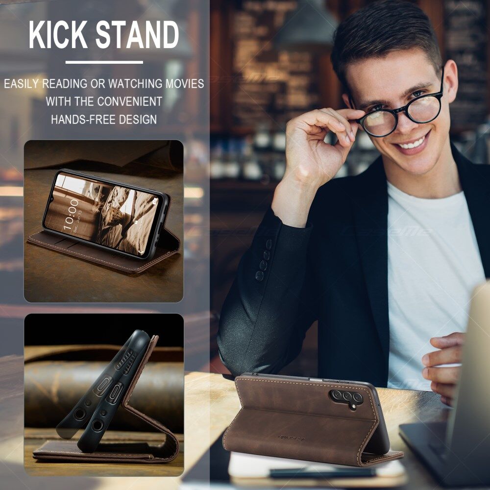 CaseMe 013 Samsung Galaxy A34 Hoesje Book Case met Pasjeshouder Coffee afbeelding 3