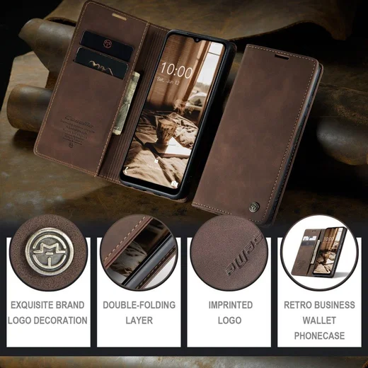 CaseMe 013 Samsung Galaxy A34 Hoesje Book Case met Pasjeshouder Coffee afbeelding 5