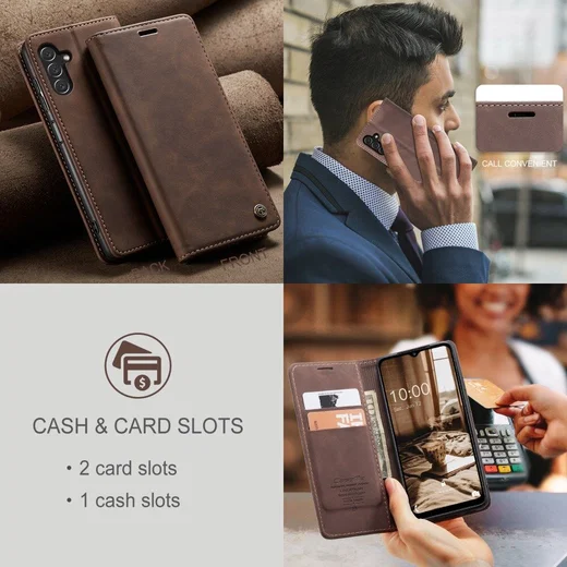CaseMe 013 Samsung Galaxy A34 Hoesje Book Case met Pasjeshouder Coffee afbeelding 6