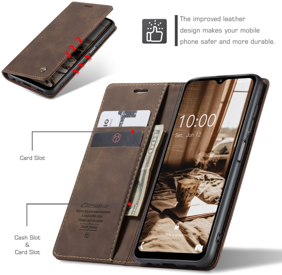 CaseMe 013 Samsung Galaxy A34 Hoesje Book Case met Pasjeshouder Coffee afbeelding 7
