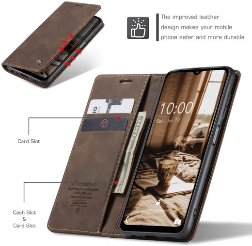 CaseMe 013 Samsung Galaxy A34 Hoesje Book Case met Pasjeshouder Coffee afbeelding 7