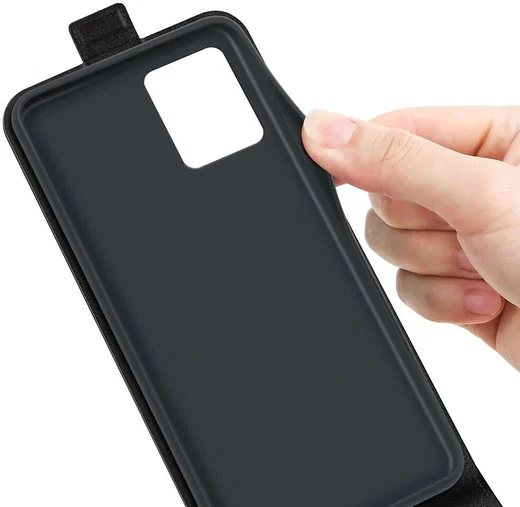Motorola Moto G53 Hoesje Verticale Flip Wallet Case Kunstleer Zwart afbeelding 6