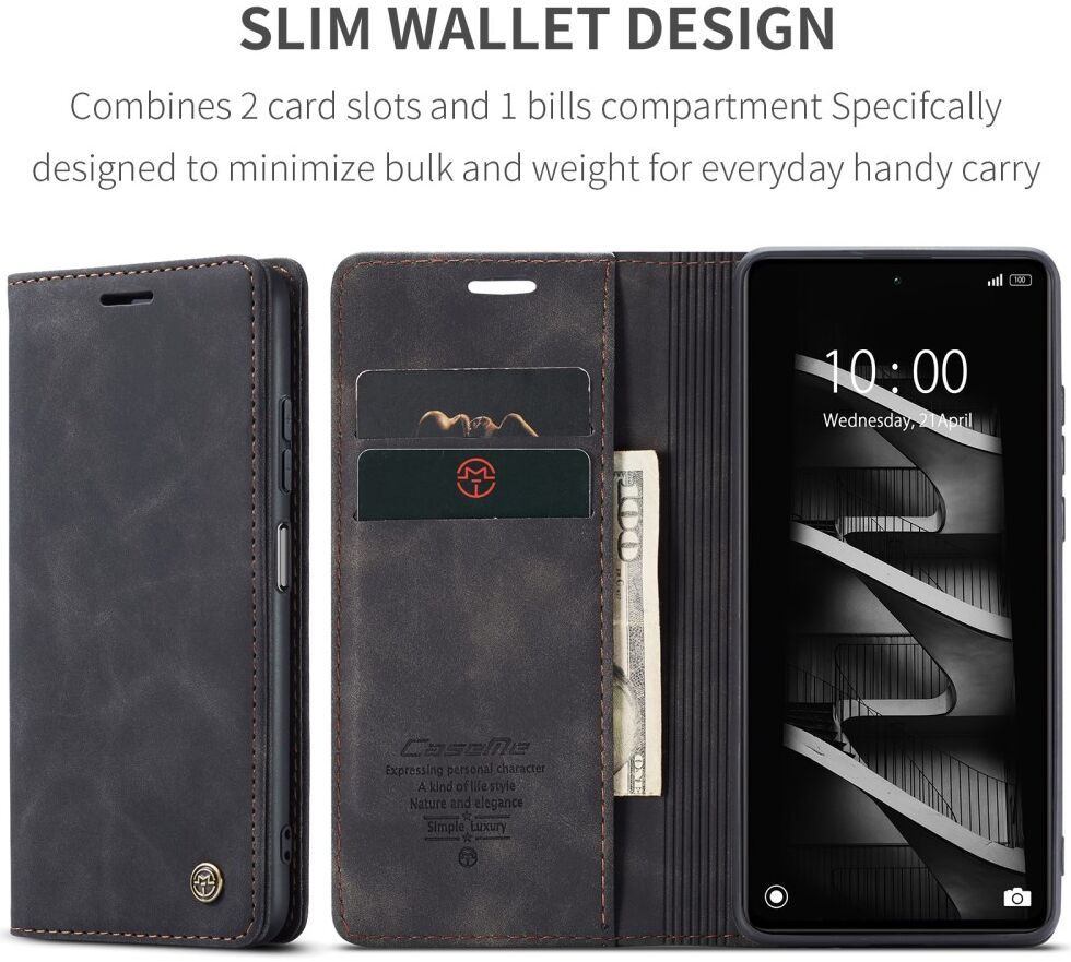 CaseMe 013 Xiaomi Redmi Note 12 Pro Plus Hoesje Book Case Zwart afbeelding 8