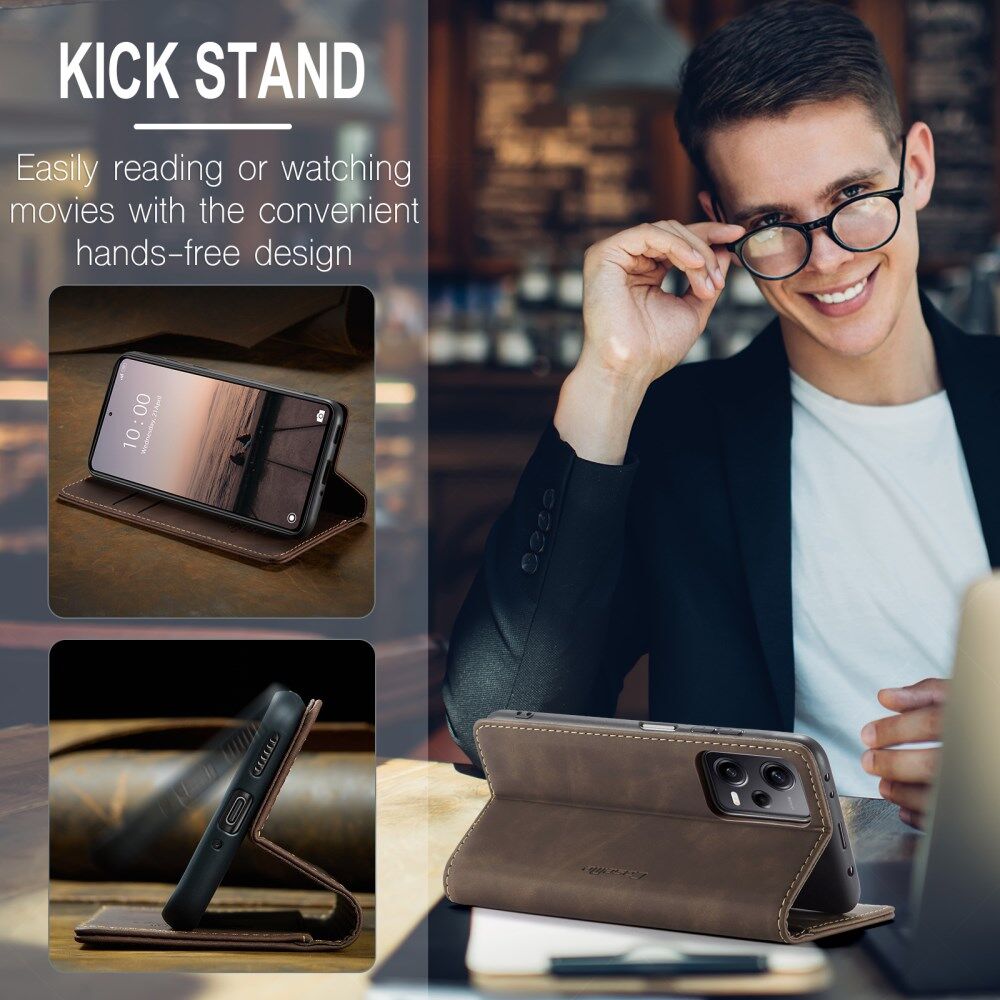 CaseMe 013 Xiaomi Redmi Note 12 Pro Plus Hoesje Book Case Coffee afbeelding 3