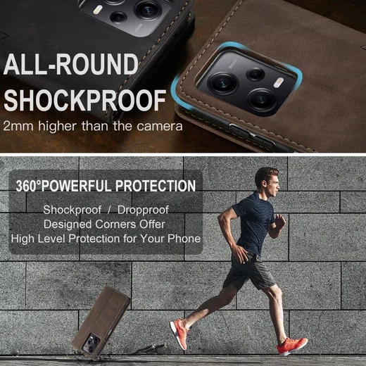 CaseMe 013 Xiaomi Redmi Note 12 Pro Plus Hoesje Book Case Coffee afbeelding 5