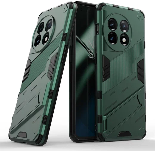 OnePlus 11 Hoesje Shockproof Kickstand Back Cover Groen afbeelding 2