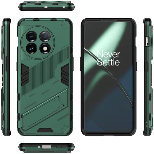 OnePlus 11 Hoesje Shockproof Kickstand Back Cover Groen afbeelding 6