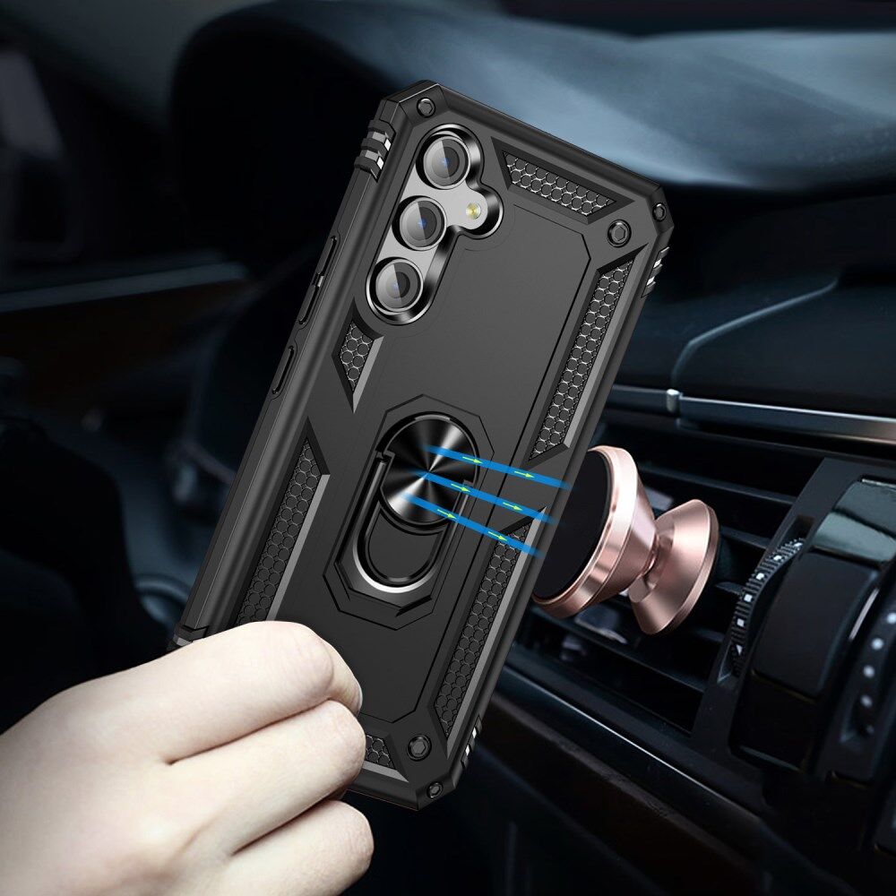 Samsung Galaxy A54 Hoesje Magnetische Kickstand Back Cover Zwart afbeelding 6