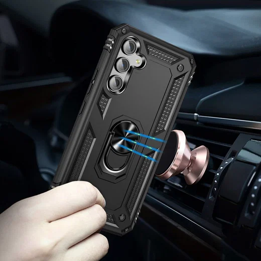 Samsung Galaxy A54 Hoesje Magnetische Kickstand Back Cover Zwart afbeelding 6