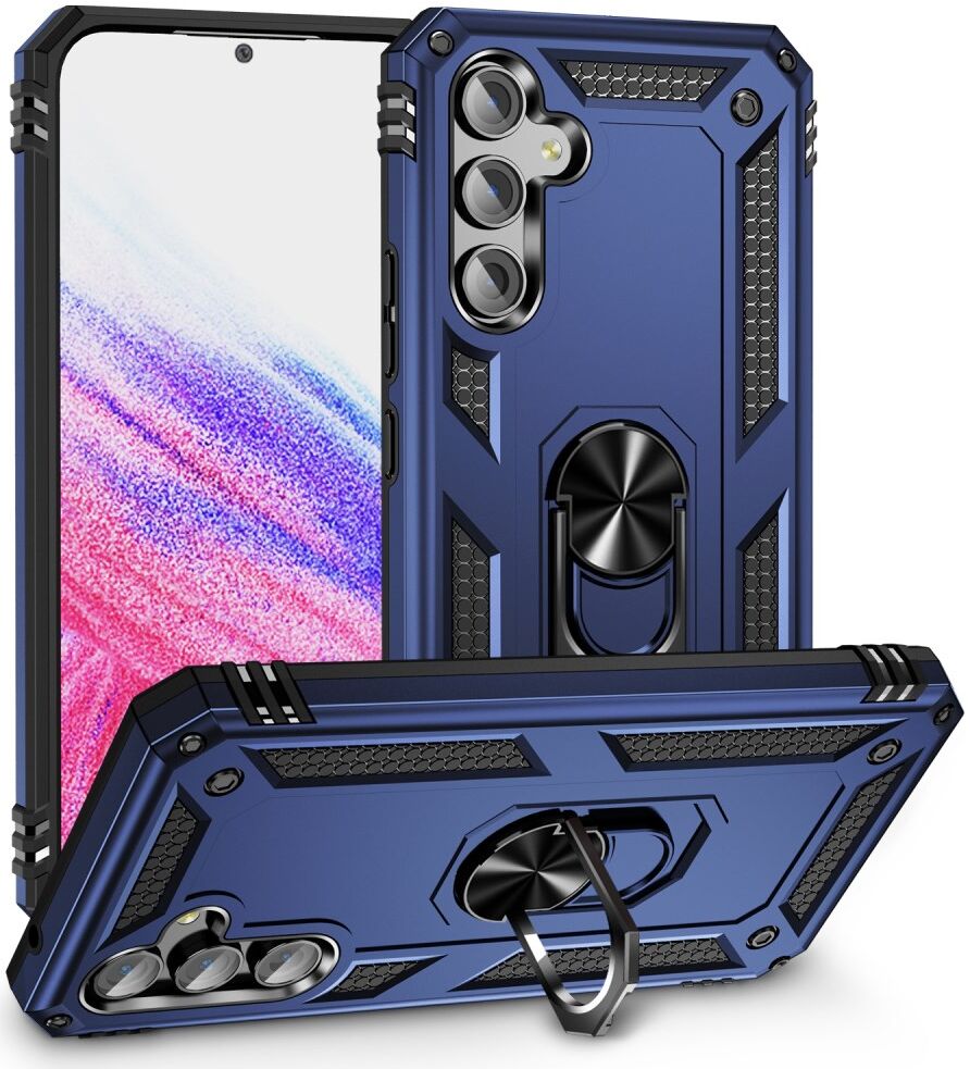 Samsung Galaxy A54 Hoesje Magnetische Kickstand Back Cover Blauw afbeelding 1