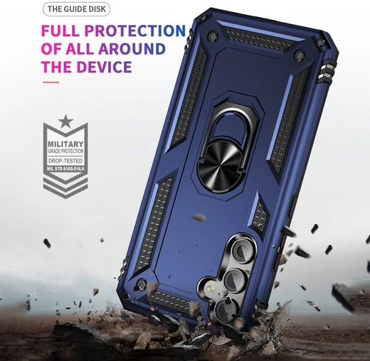 Samsung Galaxy A54 Hoesje Magnetische Kickstand Back Cover Blauw afbeelding 5