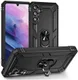 Samsung Galaxy A34 Hoesje Magnetische Kickstand Ring Back Cover Zwart