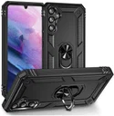 Samsung Galaxy A34 Hoesje Magnetische Kickstand Ring Back Cover Zwart