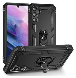 Samsung Galaxy A34 Hoesje Magnetische Kickstand Ring Back Cover Zwart afbeelding