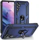 Samsung Galaxy A34 Hoesje Magnetische Kickstand Ring Back Cover Blauw afbeelding 1