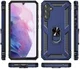 Samsung Galaxy A34 Hoesje Magnetische Kickstand Ring Back Cover Blauw afbeelding 2