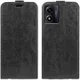 Motorola Moto E13 Hoesje Verticale Flip Wallet Case Kunstleer Zwart afbeelding 1