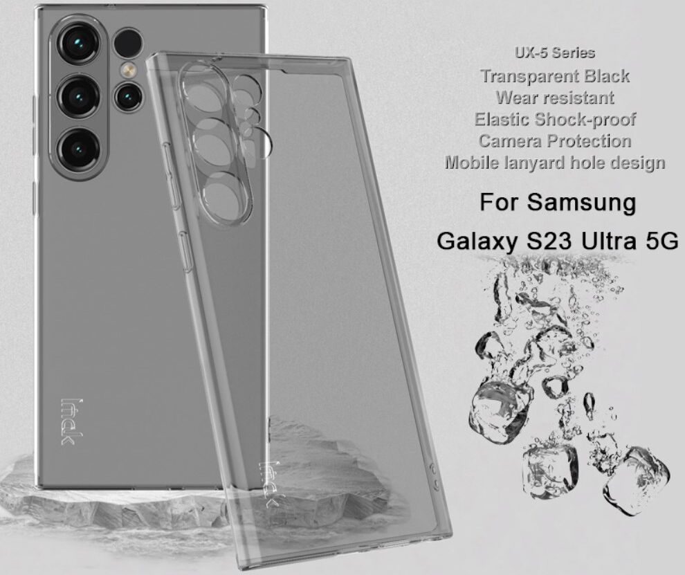IMAK UX-5 Series Samsung Galaxy S23 Ultra Hoesje Flexibel Zwart afbeelding 2
