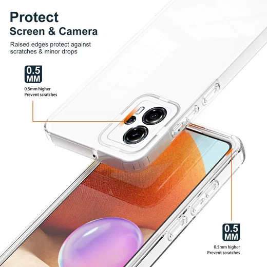 Motorola Moto G13 / G23 Hoesje Schokbestendig Transparant Wit afbeelding 3