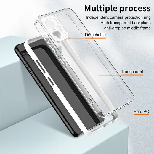 Motorola Moto G13 / G23 Hoesje Schokbestendig Transparant Wit afbeelding 4