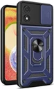 Motorola Moto E13 Hoesje met Camera Slider en Kickstand Ring Blauw