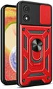 Motorola Moto E13 Hoesje met Camera Slider en Kickstand Ring Rood