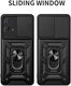 Motorola Moto G53 Hoesje met Camera Slider en Kickstand Ring Rood afbeelding 2