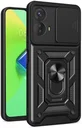 Motorola Moto G73 Hoesje met Camera Slider en Kickstand Ring Zwart
