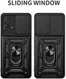 Motorola Moto G73 Hoesje met Camera Slider en Kickstand Ring Zwart afbeelding 2