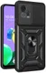 Motorola Moto G72 Hoesje met Camera Slider en Kickstand Ring Zwart