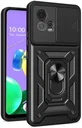 Motorola Moto G72 Hoesje met Camera Slider en Kickstand Ring Zwart