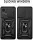 Motorola Moto G72 Hoesje met Camera Slider en Kickstand Ring Zwart afbeelding 2