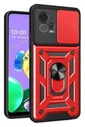 Motorola Moto G72 Hoesje met Camera Slider en Kickstand Ring Rood