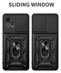 Motorola Moto G72 Hoesje met Camera Slider en Kickstand Ring Rood afbeelding 2